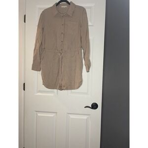 Copper Key Long Sleeve Chambray Romper Playsuit Taupe Medium With Pockets